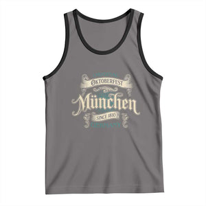 Original Oktoberfest Munchen Germany Tank Top Vintage Bavarian Festival Since 1810 TS02 Deep Heather Black Print Your Wear