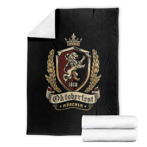 Oktoberfest Munchen Lion Crest Throw Blanket Classic Bavarian Festival TS02 Black Print Your Wear