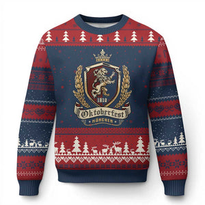 Oktoberfest Munchen Lion Crest Ugly Christmas Sweater Classic Bavarian Festival TS02 Print Your Wear