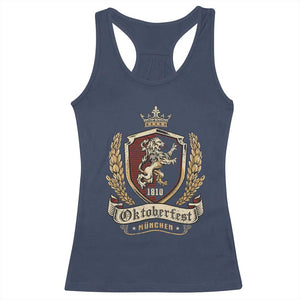 Oktoberfest Munchen Lion Crest Racerback Tank Top Classic Bavarian Festival TS02 Navy Print Your Wear