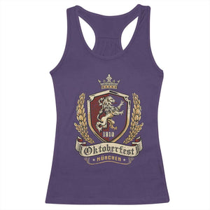 Oktoberfest Munchen Lion Crest Racerback Tank Top Classic Bavarian Festival TS02 Purple Print Your Wear