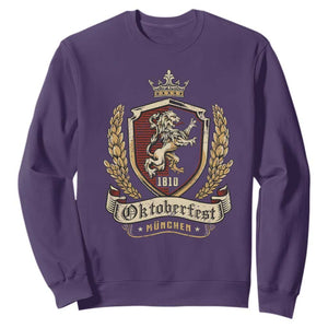 Oktoberfest Munchen Lion Crest Sweatshirt Classic Bavarian Festival TS02 Purple Print Your Wear