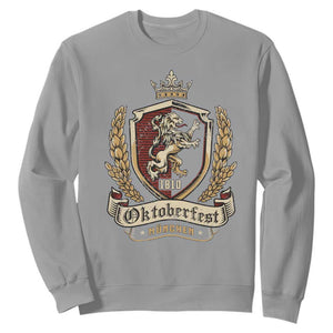 Oktoberfest Munchen Lion Crest Sweatshirt Classic Bavarian Festival TS02 Sport Gray Print Your Wear