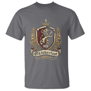 Oktoberfest Munchen Lion Crest T Shirt Classic Bavarian Festival TS02 Charcoal Print Your Wear