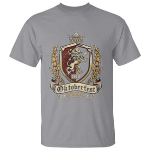 Oktoberfest Munchen Lion Crest T Shirt Classic Bavarian Festival TS02 Sport Gray Print Your Wear