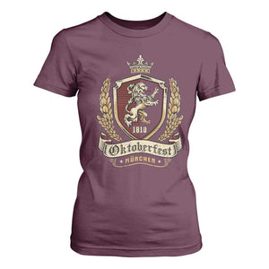 Oktoberfest Munchen Lion Crest T Shirt For Women Classic Bavarian Festival TS02 Maroon Print Your Wear