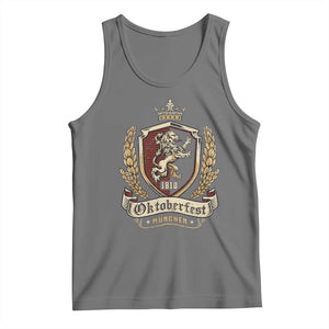 Oktoberfest Munchen Lion Crest Tank Top Classic Bavarian Festival TS02 Black Heather Print Your Wear