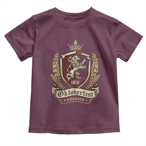 Oktoberfest Munchen Lion Crest Toddler T Shirt Classic Bavarian Festival TS02 Maroon Print Your Wear