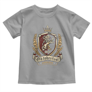 Oktoberfest Munchen Lion Crest Toddler T Shirt Classic Bavarian Festival TS02 Sport Gray Print Your Wear