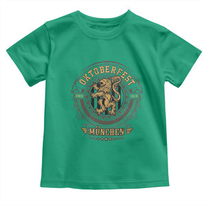 Oktoberfest Munchen Toddler T Shirt Munich Vintage Round Emblem with Bavarian Lion TS02 Irish Green Print Your Wear
