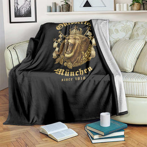 Oktoberfest Munchen Roaring Lion Throw Blanket Since 1810 Crown and Beer Weapon TS02 Print Your Wear