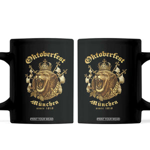 Oktoberfest Munchen Roaring Lion Coffee Mug Since 1810 Crown and Beer Weapon TS02 Black Print Your Wear
