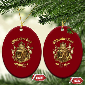 Oktoberfest Munchen Roaring Lion Ceramic Ornament Since 1810 Crown and Beer Weapon TS02 Print Your Wear