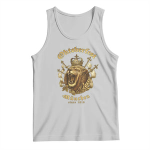 Oktoberfest Munchen Roaring Lion Tank Top Since 1810 Crown and Beer Weapon TS02 Ash Print Your Wear