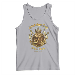 Oktoberfest Munchen Roaring Lion Tank Top Since 1810 Crown and Beer Weapon TS02 Athletic Heather Print Your Wear