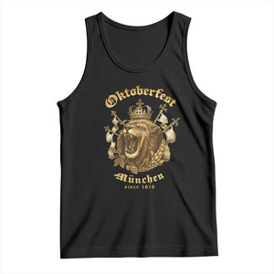Oktoberfest Munchen Roaring Lion Tank Top Since 1810 Crown and Beer Weapon TS02 Black Print Your Wear