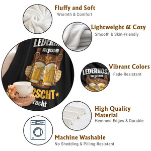 Funny Lederhosen Oktoberfest Beer Drinking Throw Blanket Lederhosn Vergessen Durscht Mitbracht TS02 Print Your Wear