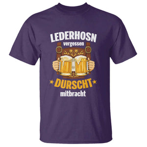 Funny Lederhosen Oktoberfest Beer Drinking T Shirt Lederhosn Vergessen Durscht Mitbracht TS02 Purple Print Your Wear