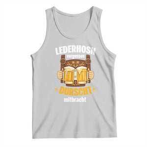 Funny Lederhosen Oktoberfest Beer Drinking Tank Top Lederhosn Vergessen Durscht Mitbracht TS02 Ash Print Your Wear