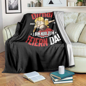 Funny Oktoberfest Dab Girl Throw Blanket Dirndl I Bin Nur Zum Feiern Da Party TS02 Print Your Wear