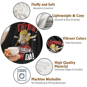 Funny Oktoberfest Dab Girl Throw Blanket Dirndl I Bin Nur Zum Feiern Da Party TS02 Print Your Wear