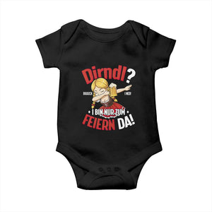Funny Oktoberfest Dab Girl Baby Onesie Dirndl I Bin Nur Zum Feiern Da Party TS02 Black Print Your Wear