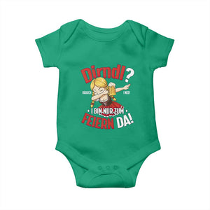 Funny Oktoberfest Dab Girl Baby Onesie Dirndl I Bin Nur Zum Feiern Da Party TS02 Irish Green Print Your Wear