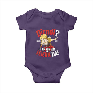 Funny Oktoberfest Dab Girl Baby Onesie Dirndl I Bin Nur Zum Feiern Da Party TS02 Purple Print Your Wear
