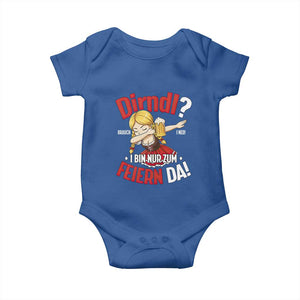 Funny Oktoberfest Dab Girl Baby Onesie Dirndl I Bin Nur Zum Feiern Da Party TS02 Royal Blue Print Your Wear