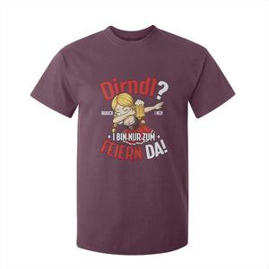 Funny Oktoberfest Dab Girl T Shirt For Kid Dirndl I Bin Nur Zum Feiern Da Party TS02 Maroon Print Your Wear