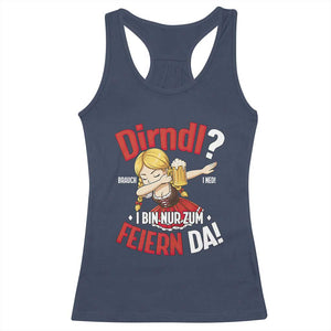 Funny Oktoberfest Dab Girl Racerback Tank Top Dirndl I Bin Nur Zum Feiern Da Party TS02 Navy Print Your Wear