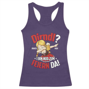 Funny Oktoberfest Dab Girl Racerback Tank Top Dirndl I Bin Nur Zum Feiern Da Party TS02 Purple Print Your Wear