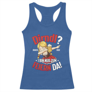 Funny Oktoberfest Dab Girl Racerback Tank Top Dirndl I Bin Nur Zum Feiern Da Party TS02 Royal Blue Print Your Wear