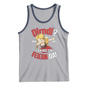 Funny Oktoberfest Dab Girl Tank Top Dirndl I Bin Nur Zum Feiern Da Party TS02 Athletic Heather Navy Print Your Wear