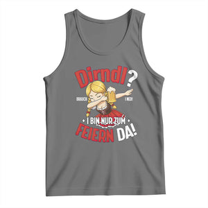 Funny Oktoberfest Dab Girl Tank Top Dirndl I Bin Nur Zum Feiern Da Party TS02 Black Heather Print Your Wear