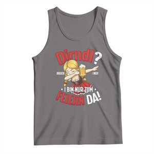 Funny Oktoberfest Dab Girl Tank Top Dirndl I Bin Nur Zum Feiern Da Party TS02 Deep Heather Print Your Wear