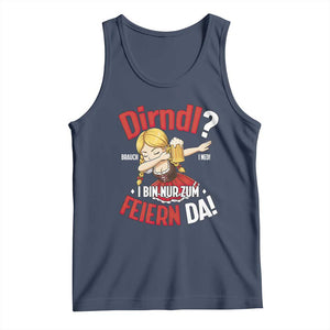 Funny Oktoberfest Dab Girl Tank Top Dirndl I Bin Nur Zum Feiern Da Party TS02 Navy Print Your Wear