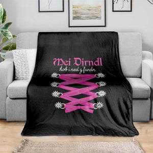 Funny Oktoberfest Corset in Pink Throw Blanket I Have Not Found My Dirndl TS02 Print Your Wear