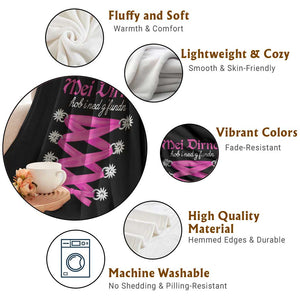 Funny Oktoberfest Corset in Pink Throw Blanket I Have Not Found My Dirndl TS02 Print Your Wear