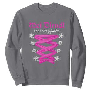 Funny Oktoberfest Corset in Pink Sweatshirt I Have Not Found My Dirndl TS02 Charcoal Print Your Wear