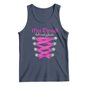 Funny Oktoberfest Corset in Pink Tank Top I Have Not Found My Dirndl TS02 Navy Print Your Wear