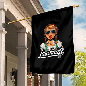 Funny Lausmadl Oktoberfest Garden Flag Bavarian Girl with Braids Sunnies and Sass TS02 Print Your Wear