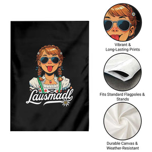 Funny Lausmadl Oktoberfest Garden Flag Bavarian Girl with Braids Sunnies and Sass TS02 Print Your Wear