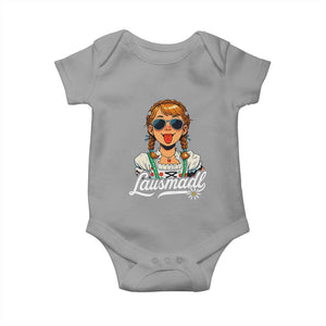 Funny Lausmadl Oktoberfest Baby Onesie Bavarian Girl with Braids Sunnies and Sass TS02 Sport Gray Print Your Wear