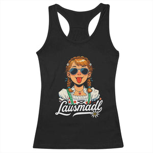 Funny Lausmadl Oktoberfest Racerback Tank Top Bavarian Girl with Braids Sunnies and Sass TS02 Black Print Your Wear