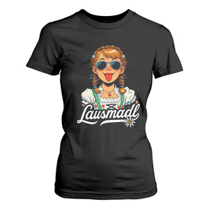 Funny Lausmadl Oktoberfest T Shirt For Women Bavarian Girl with Braids Sunnies and Sass TS02 Black Print Your Wear