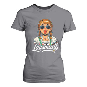 Funny Lausmadl Oktoberfest T Shirt For Women Bavarian Girl with Braids Sunnies and Sass TS02 Charcoal Print Your Wear
