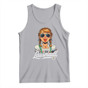 Funny Lausmadl Oktoberfest Tank Top Bavarian Girl with Braids Sunnies and Sass TS02 Athletic Heather Print Your Wear
