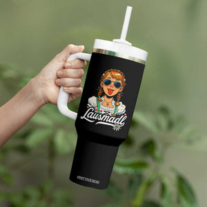 Funny Lausmadl Oktoberfest Tumbler With Handle Bavarian Girl with Braids Sunnies and Sass TS02 Print Your Wear