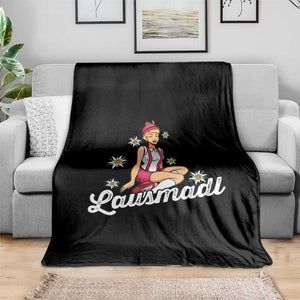 Bavarian Pin Up Girl Lausmadl Throw Blanket Oktoberfest Edelweiss Flowers TS02 Print Your Wear